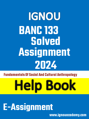 IGNOU BANC 133 Solved Assignment 2024
